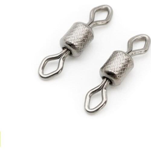 20pcs/lot Diamond embossing fishing swivels Ball Bearing with Safety Snap Solid Rings Rolling Lure Connector Tackle Accessories