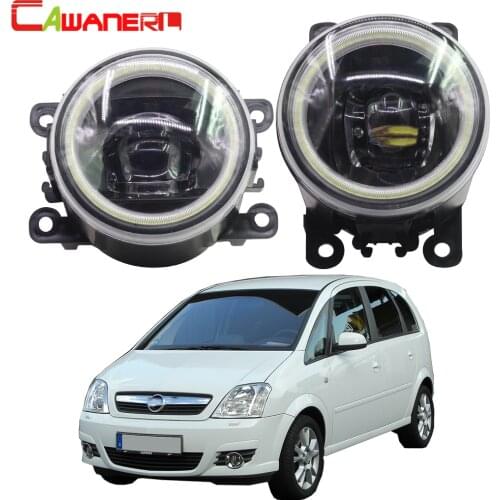 Cawanerl Car 4000LM LED Bulb H11 Fog Light Angel Eye DRL Daytime Running Light 12V For Opel Meriva A 2006 2007 2008 2009 2010