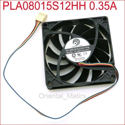 Free Shipping PLA08015S12HH 12V 0.35A 80*80*15mm Cooler Cooling Fan 4Pin 4Wire