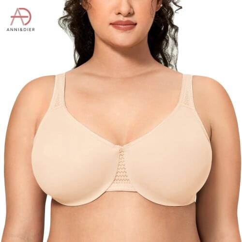 Womens Plus Size Minimizer Bra Seamless Full Coverage Unlined Underwire
