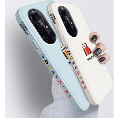 For Huawei Nova 8 Pro Cases Original Fashion Liquid Silicone Shockproof Soft Shell Cover Cartoon Phone Case
