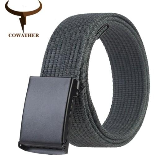 COWATHER casual belts for men fashion design male strap military outdoor tactical men belt metal buckle new male waistband NY007