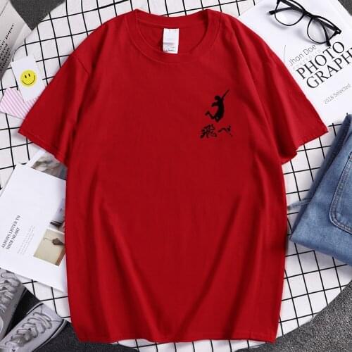 Manga Haikyuu Black Flying Heart Printing T Shirts Fashion Vintage Clothing High Quality Men T Shirt Summer Soft Tshirts Male