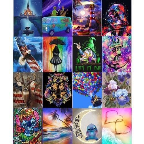 Diy Diamond painting character landscape animal wolf diamond embroidery decoration painting balloon Mosaic Art Picture customize