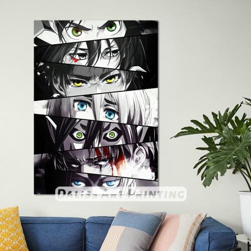 Canvas Anime Attack on Titan eyes Pictures Home Decoration Paintings Poster HD Prints Wall Art Modular Living Room Framed