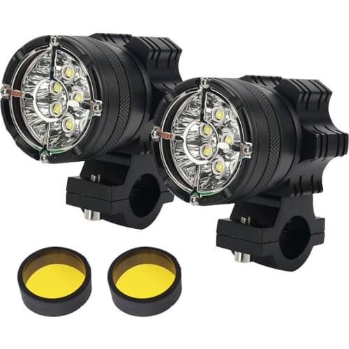 2PCS 6 Chips LED Motorcycle headlights Bulb 7800 LM Moto Spotlight Super bright Motorbike Waterproof Fog Spot With wire harness