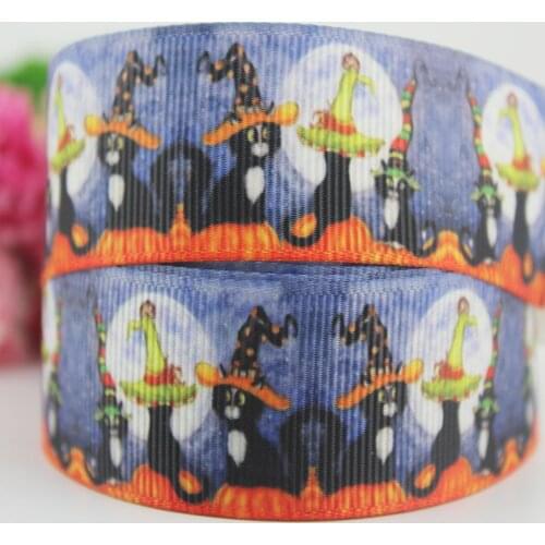 Cartoon halloween printed grosgrain ribbon 9-75mm DIY handmade materials christmas wedding gift wrap tape ribbons