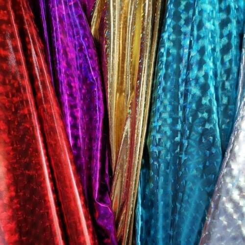 Cosplay Lycra Spandex Fabric Holographic Lasering Bronzed Shiny Magic Wedding Decoration DIY Swimsuit Costume Material