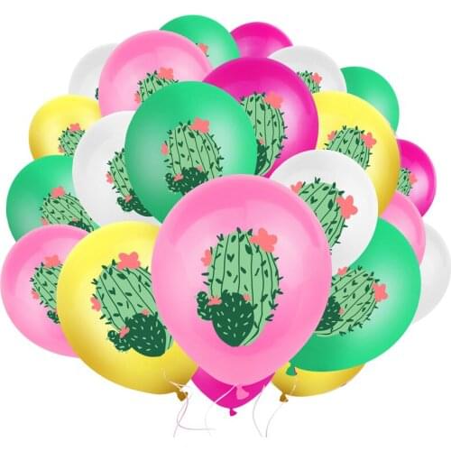 10pcs/lot 12 Inch Pearlescent Color Cartoon Cactus Latex Balloon Birthday Summer Hawaiian Beach Swimming Pool Party Decor Ballon