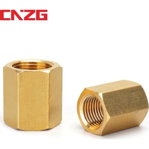 Brass Pipe Fitting Copper Hose Hex Coupling Coupler Fast Connetor Female Thread 1/8" 1/4" 3/8" 1/2" 3/4" BSP For Water Fuel Gas