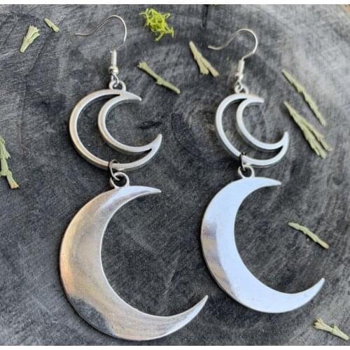 Fashion Crescent Bondage Earrings, Double Crescent Crescent Earrings, Celestial Jewelry, Personalizeds Earrings