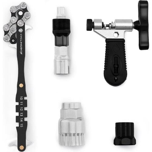 4-Piece Set Bicycle Repair Tool Kit DIY Bike Chain Remover Mountain Bike Flywheel Remover Crank Puller Wrench Tools Set