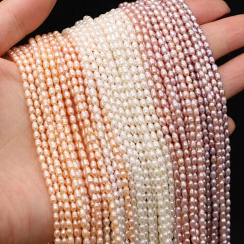 New Natural Freshwater Pearls Rice Irregular Pearls for Making Jewelry Necklace Bracelets Accessories Size 2.5-3mm