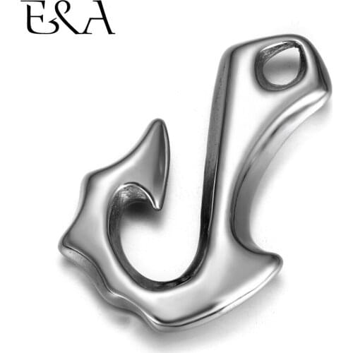 2pieces Stainless Steel Hook Pendant 6mm Hole for Necklace DIY Accessories Findings Jewelry Making Men Viking Charm