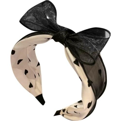Wave point Cloth Hairband Bow Headband for girls Turban for Women Lady Wide Plastic Hair Hoop Bezel Hair Bands Accessories A3094
