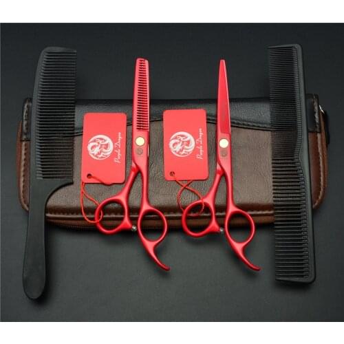 Professional 6 inch Hairdressing scissors set Straight Thinning Barber shears High quality Personality Hair Cutting Shears