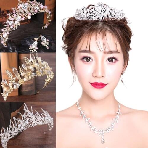 Luxury Wedding Bride Crystal Tiara Handmade Rhinestone Crown Women Girl Headband Headpeice Hair Jewelry Accessories LB