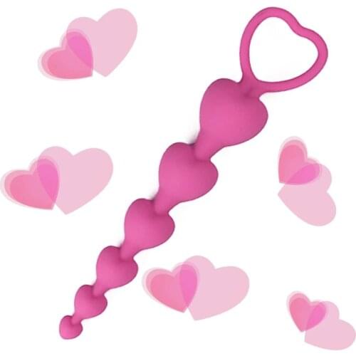Silicone Anal Beads Heart ShapedButt Plug Balls Anus Vagina Stimulator Sex Toys For Woman Games Ass Adult Goods Sexual Supplies
