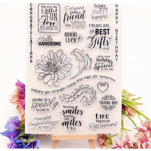 15.5x21cm Romantic curly leaf Transparent Clear Stamps Silicone Seals Roller Stamp DIY scrapbooking photo album/Card Making