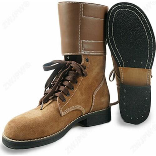 Tomwang2012. World War II US Army Leather Combat Double Buckle Boots WW2 Shoes Military Reenactments High Quality