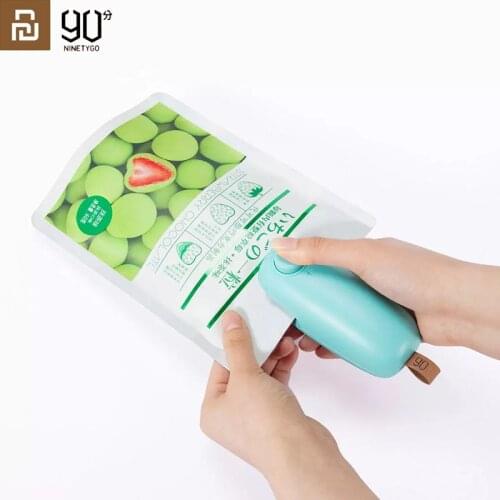 Youpin 90fun Mini Electric Food Sealing Clips Machine Slip Cover Capper Snack Packing Bag Heat Sealer Tool Kit Sealing Machine