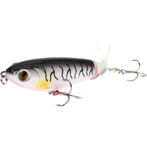 1pcs Quality Whopper Plopper 100mm/17g TopWater Popper Fishing Lure Hard Bait Wobblers Rotating Soft Tail Fishing Tackle