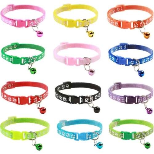 Pet Supplies Easy Wear Cat Dog Collar Adjustable Collar Release Buckle Bell Tightness Adjustable 1pc Random