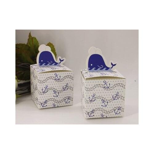 10 Mediterranean Sea Of Love Whale Candy Box New Pattern Marry Return Cartoon Box Dolphin Pattern Candy Packing Box Kids favor