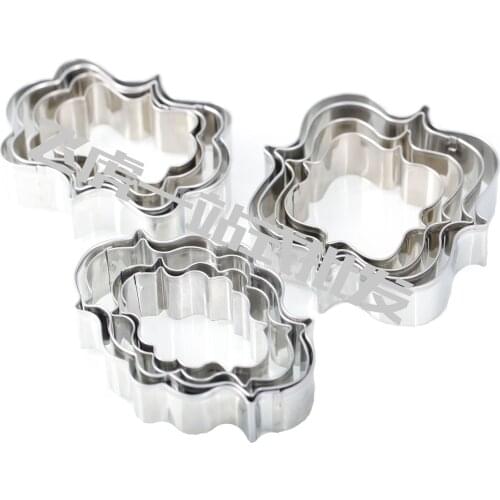 4pcs/set European Wedding Frame Metal Cookie Cutters Biscuits Stainless Steel Tools Kitchen Baking Mould E650