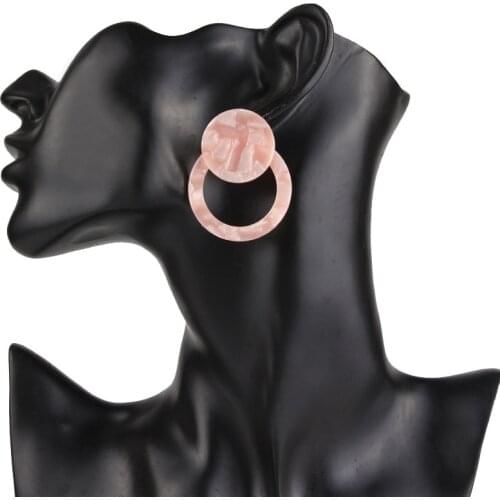 Acrylic Earrings 2020 Ladies Fashion New Simple Wild Resin Leopard Print High Quality Plate Round Earrings Boho Gift