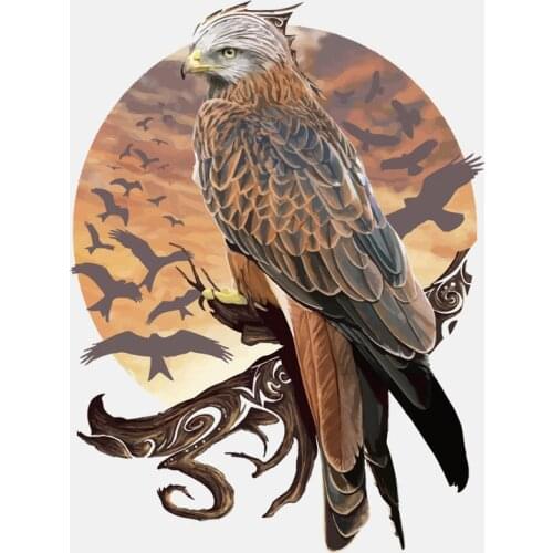 Eagle Chasing The Sun Car Sticker Cartoon Cool Animal Decals Creative PVC Window Laptop Decoration Waterproof Car Stickers
