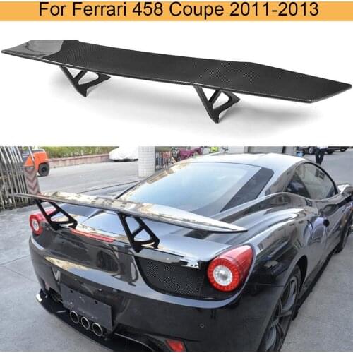 Carbon Fiber Car Rear Trunk Spoiler for Ferrari 458 Spider Base Convertible 2 Door 2011-2013 Rear Trunk Boot Lip Wing Spoiler