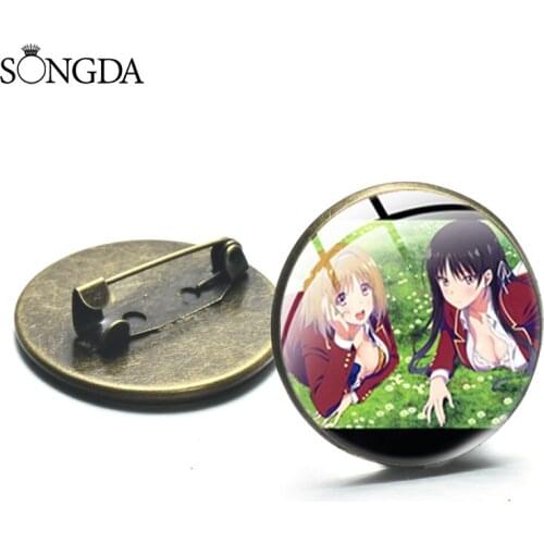 SONGDA- Japanese Animation Characters Girls Art Photo Brooch Cute Fashion Decorative Brooch Charm Metal Pin Badge For Friends