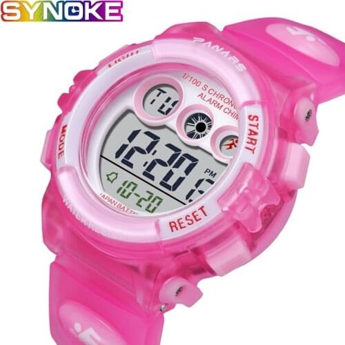PANARS Colorful Night Optoelectronic Watch Kids Boys Watches Waterproof Girl Gift Japan Imported Battery Silicone Strap