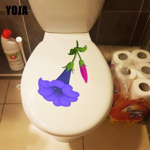YOJA 14.7*21.2CM Morning Glory Cartoon Flower Wall Sticker Decor Toilet Decal Home Decoration T1-0383