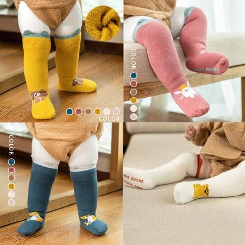 Kids Stockings New Childrens Cartoon Over The Knee Terry Longsocks Thicken and Keep Warm In Winter Dispensing Anti-slip