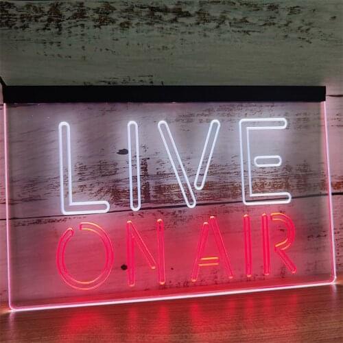 Ss017 On Air Live Recording Studio Video Room Dual Color Led Neon Sign