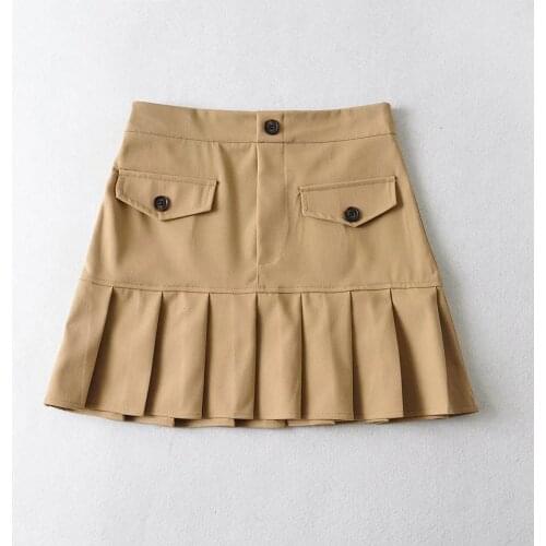 Elegant Solid Mini Pleated Skirts DLBSQ082