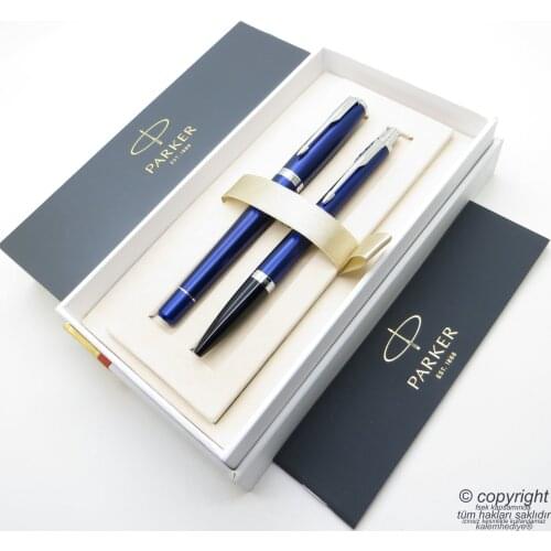 Parker Urban Night Blue Roller Pen + Ballpoint Pen Set | İsme Special Pen | Gift Pen