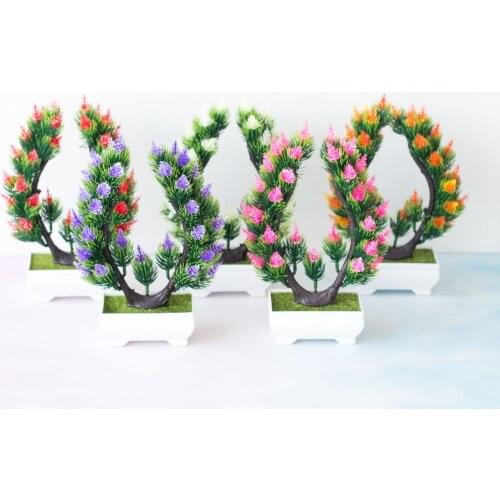 Artificial Plant Bonsai Artificial Fake Flower Mini Potted Green Plant Decorative Home Garden Bonsai Artificial Festival Decor