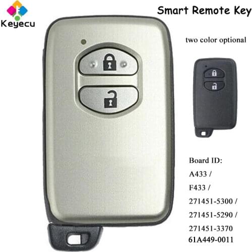 KEYECU Smart Prox Remote Key With 2 Buttons for Toyota IQ Vitz Ractis Aqua Corolla Wish Prius 271451-5300/ 5290/ 3370/ A433 F433