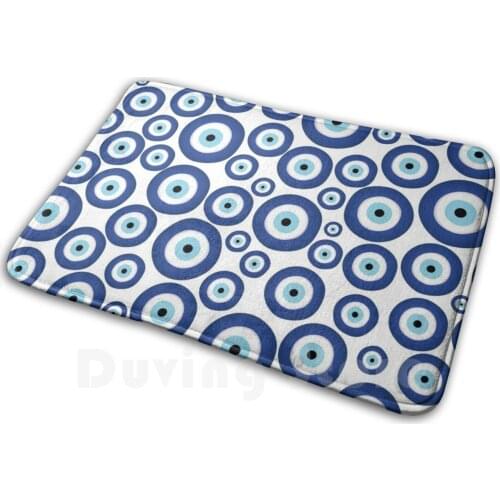 Greek Mati Mataki - Matiasma Evil Eye Pattern #1 Carpet Mat Rug Cushion Soft Non - Slip Greek Mati Mati Mataki Matiasma