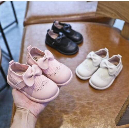 Baby Girl Leather Shoes Soft Bottom Baby Toddler Shoes Bow Girl Princess Shoes New Childrens Party Shoes