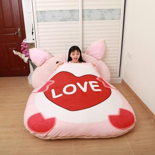 Louis fashion beds Bean Bag Sofas Bed Sheet Double 12 Zodiac Cartoon Tatami Mattress Cute Bedroom Small