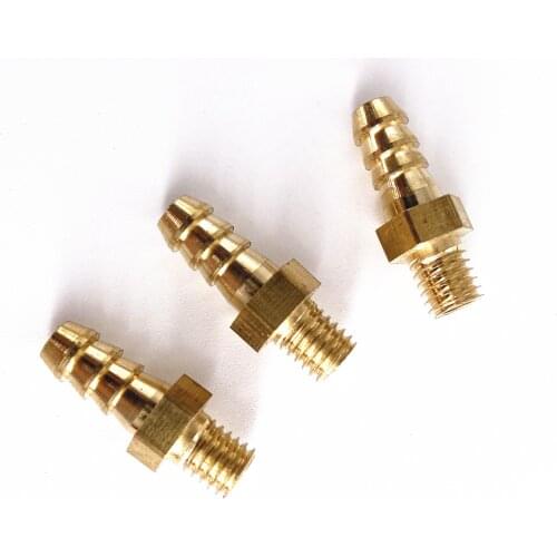 5pcs M4 M5 M6 M8 Metric Male Thread To 3mm 4mm 5mm 6mm 8mm 10mm Hose Barb OD Brass Barbed Pipe Fitting Coupler Connector
