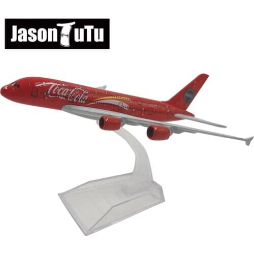 JASON TUTU 1:400 Scale 16cm Plane COLA Cool Airlines Airbus A380 Metal Alloy Airplane Aircraft Model Decoration Plane Kids Gift