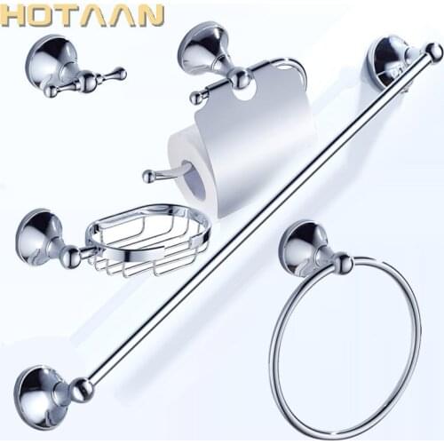 Free shipping,Brass Bathroom Accessories Set,Robe hook,Paper Holder,Towel Bar,Soap basket,bathroom sets,chrome HT-13500-C-5