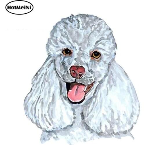 HotMeiNi 13cm x 11.5cm White Poodle Dog Lover Home Office Room Camp Decor Decal Wall Art Gift Unique Car Sticker