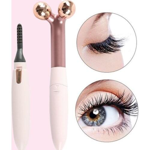NOQ Eyelash Curler Mini Electric With Thin Face Roller Eyelash Curling Pen Heated Makeup Tools