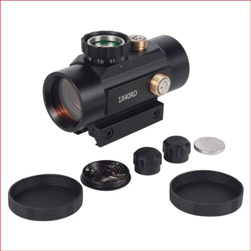 Tactical Hunting Red Dot 1X40RD Iris Optical Sight Rifle Scope Telescope 11mm 20mm Mounts Riflescope Aim Point Hunting Access